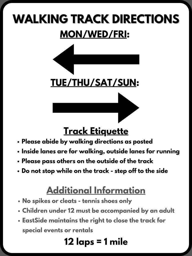 Walking Track Directions Etiquette X In Eastside Centre